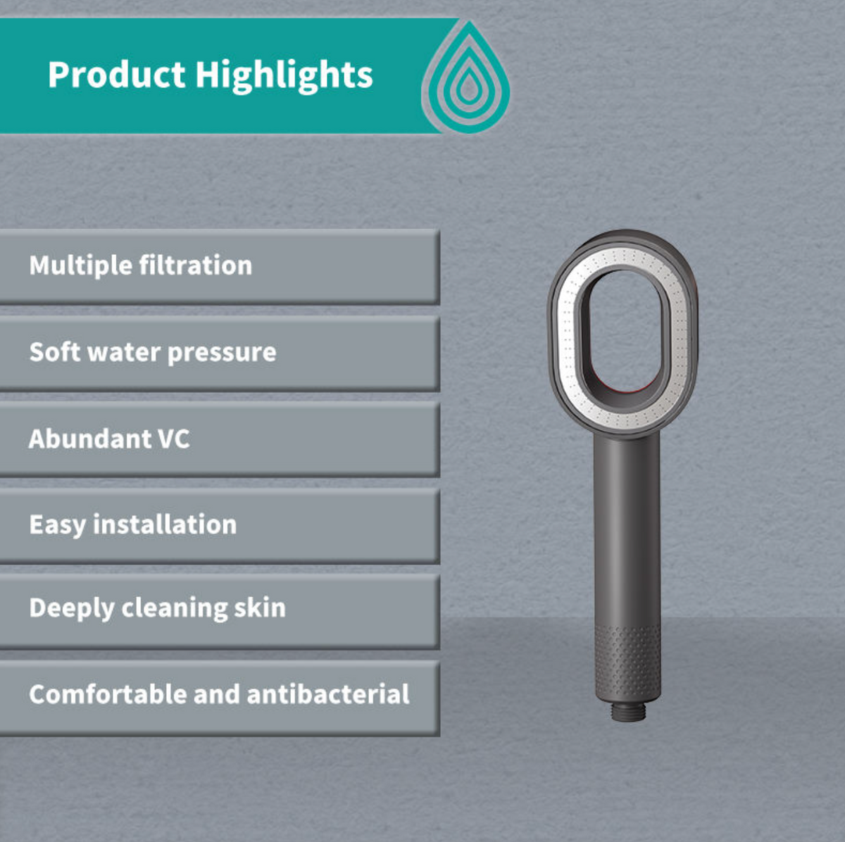 Supercharged Handheld Shower Head with Universal Filter