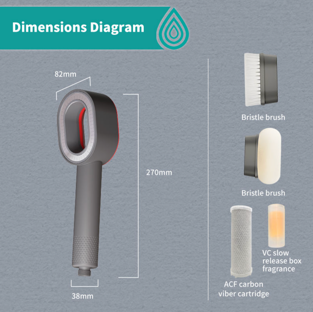 Supercharged Handheld Shower Head with Universal Filter