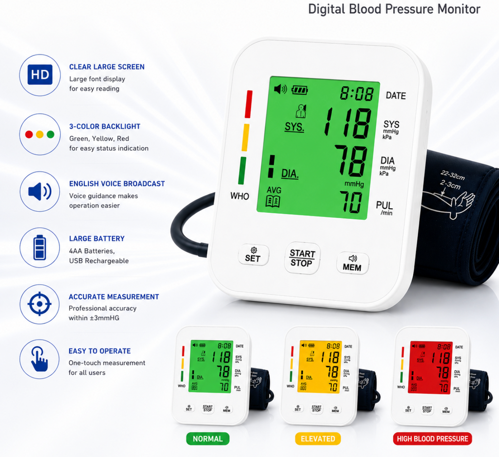 Digital Upper Arm Blood Pressure Monitor