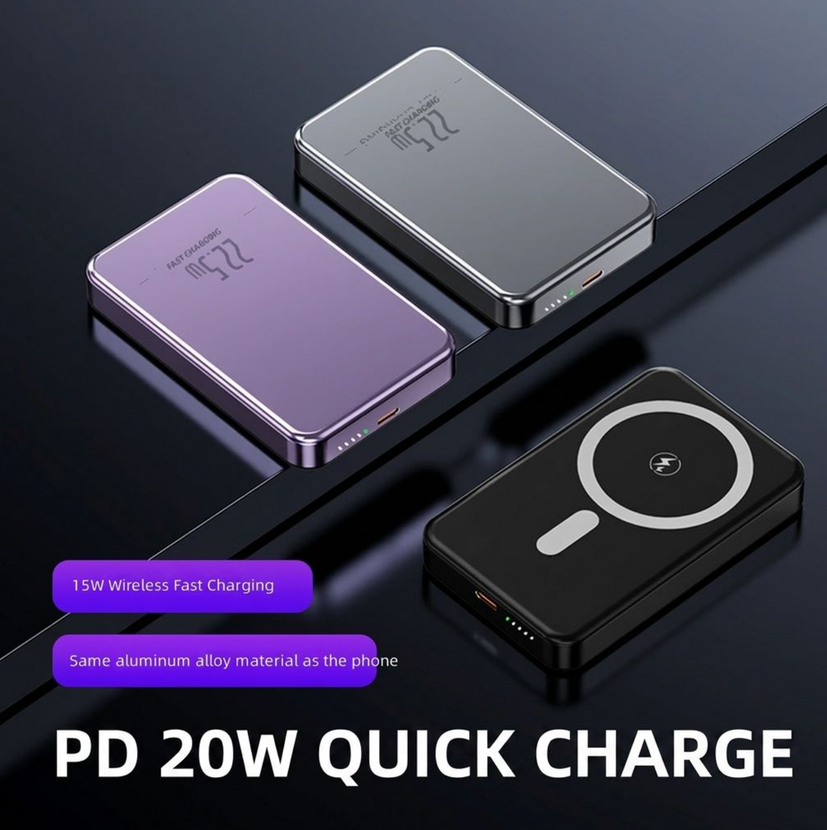 Ultra-Slim 15W Magnetic Wireless Power Bank