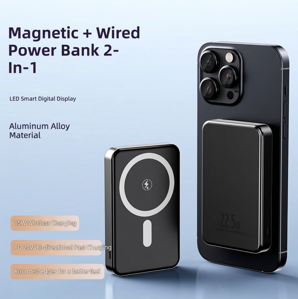 Ultra-Slim 15W Magnetic Wireless Power Bank