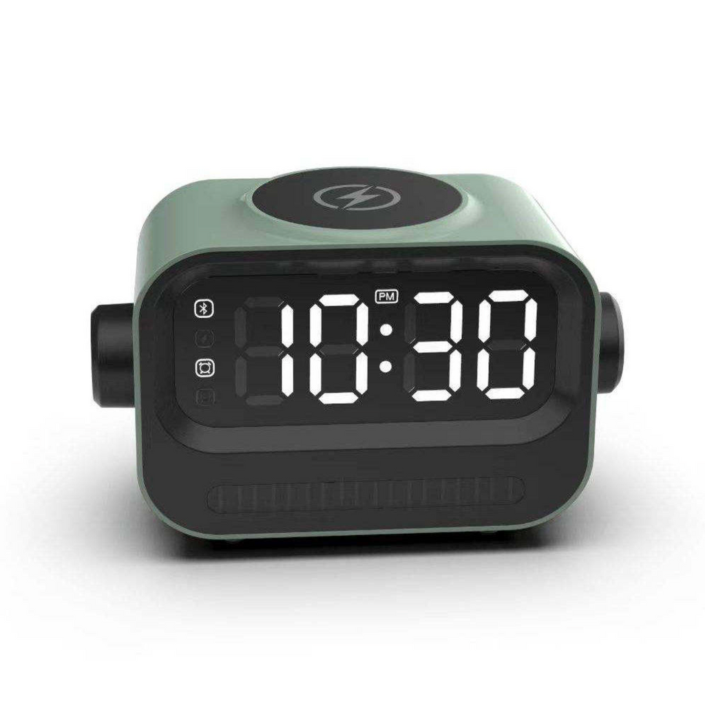 3-in-1 RGB Wireless Charging Station with Alarm Clock & Bluetooth Speaker