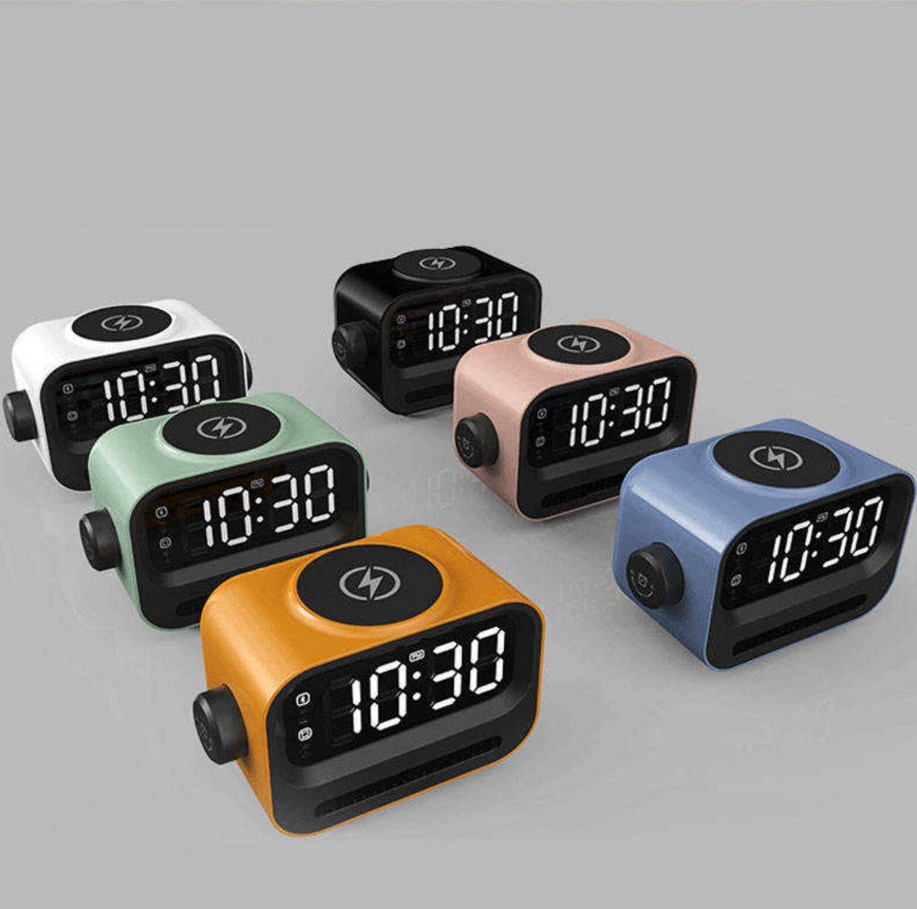 3-in-1 RGB Wireless Charging Station with Alarm Clock & Bluetooth Speaker