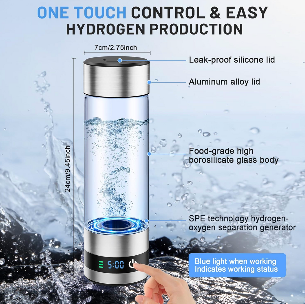 Rechargeable Hydrogen Water Bottle